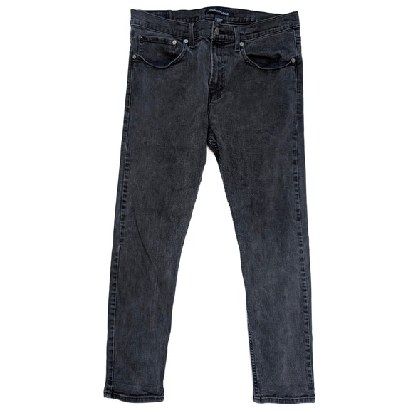 Calvin Klein Black Skinny Fit  Stretch Black Wash Denim Jeans Men's Size 34x30 - Picture 1 of 6